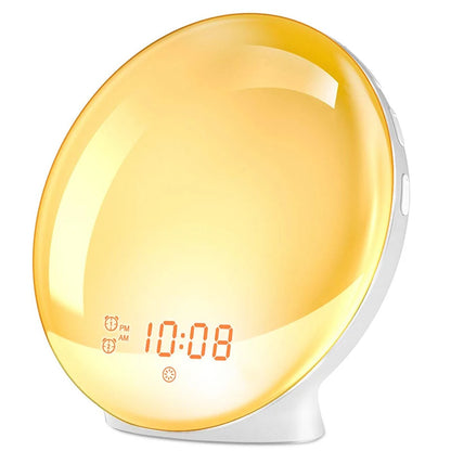 Smart Sunrise Wake Up Light – Gentle Alarm Clock with Night Light & Natural Sounds