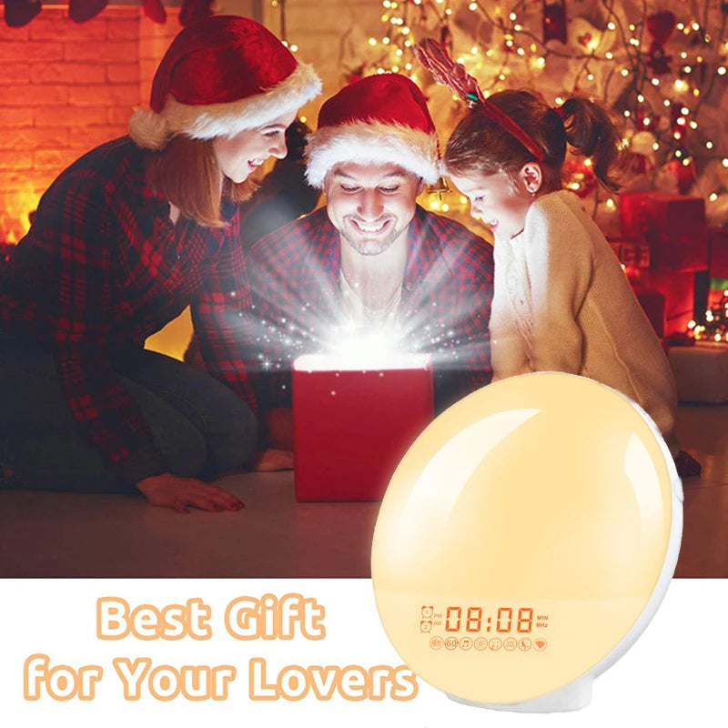 Smart Sunrise Wake Up Light – Gentle Alarm Clock with Night Light & Natural Sounds